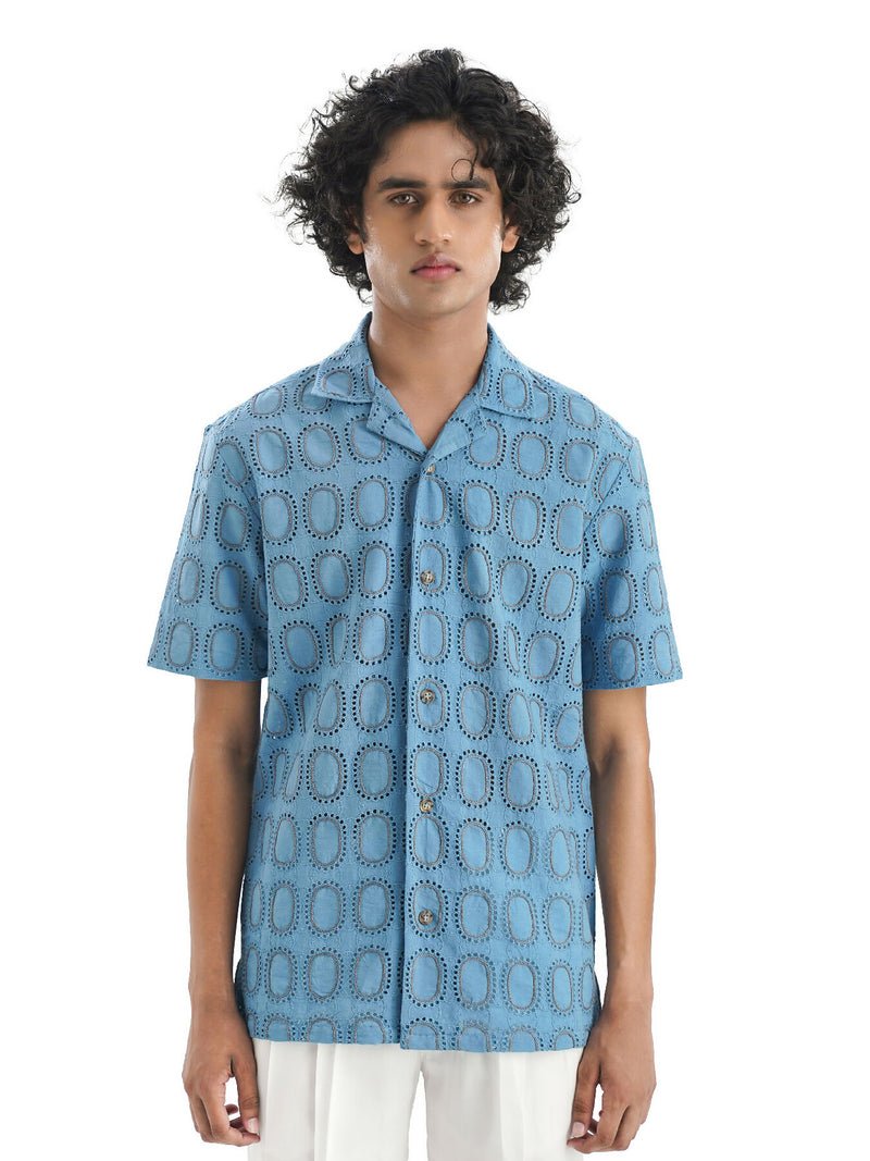 Melnikov Teal Blue Cotton Shirt