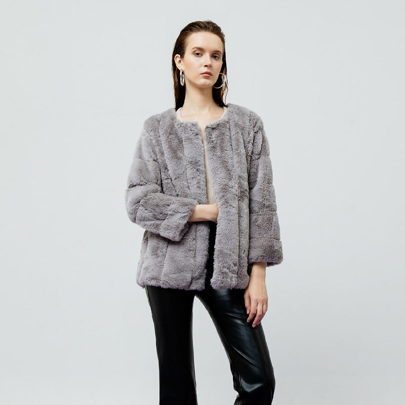 SERAPHINE GREY FAUX FUR JACKET OUTERWEAR 2