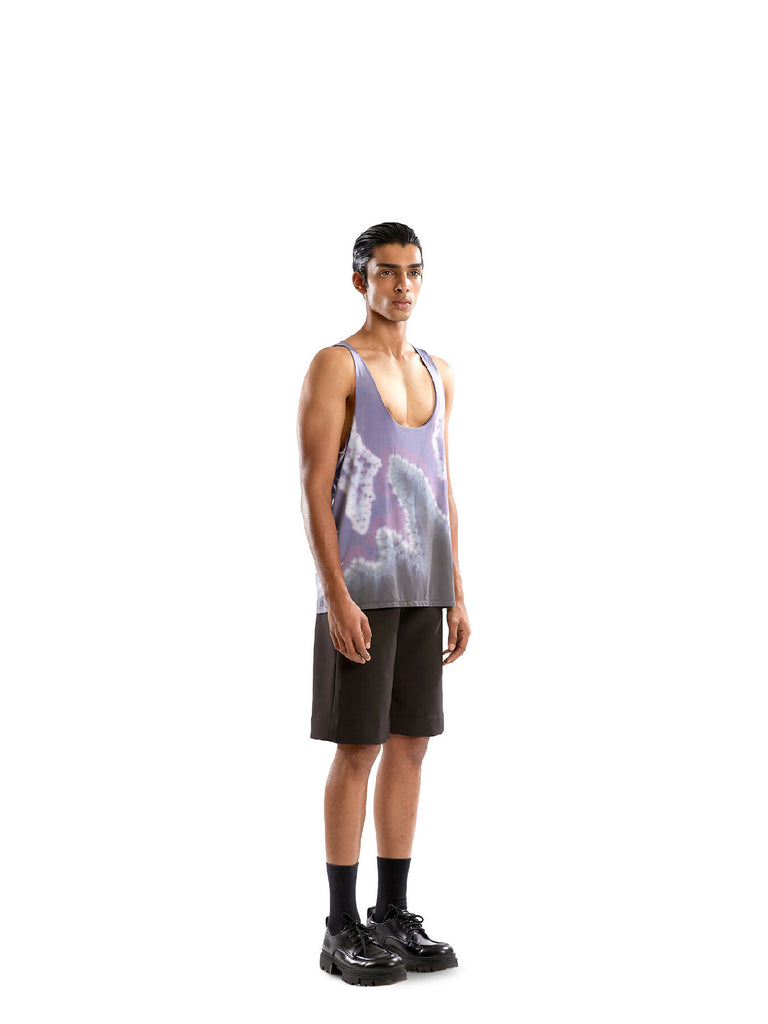 Purple tie dye vest