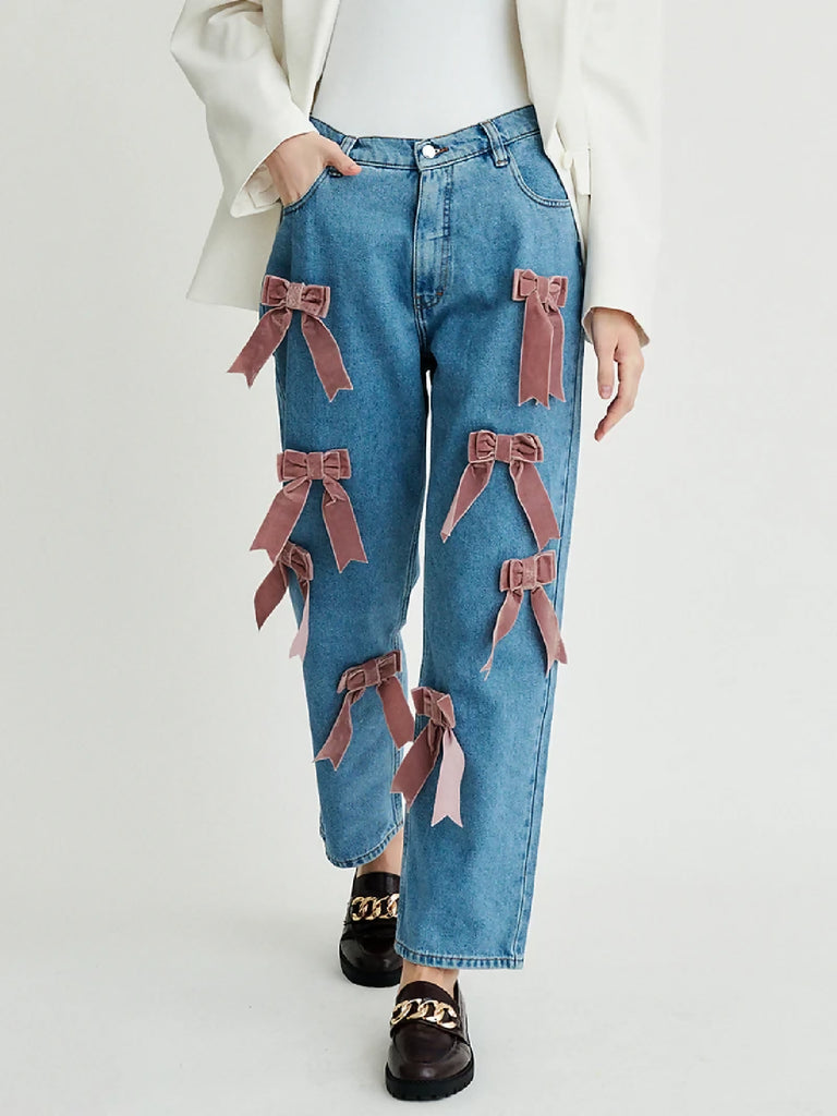 Eden Velvet Bow Jeans