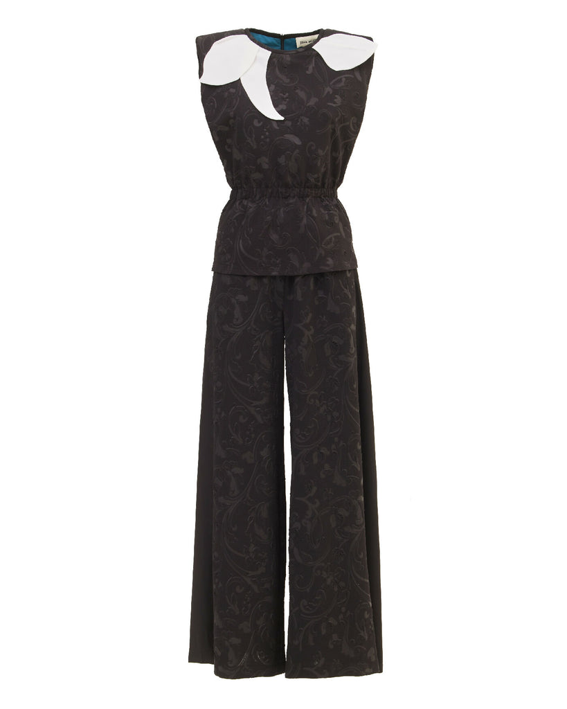 Jacquard Palazzo Pants Black