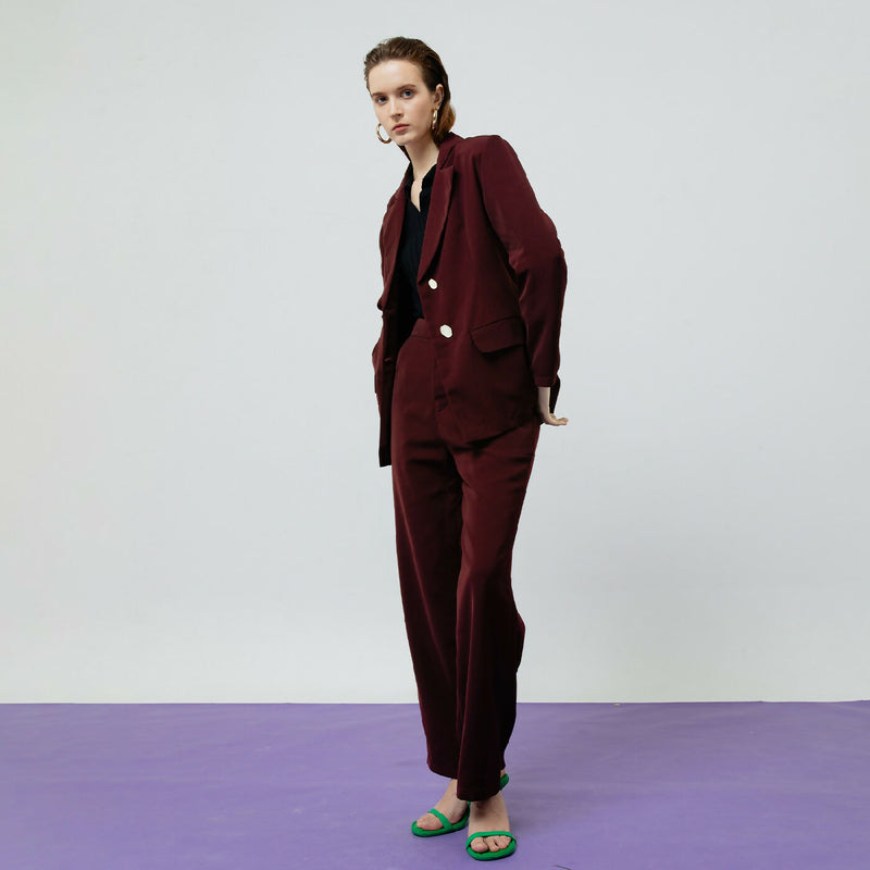 ZOE MAROON TAILORED PANTS 1