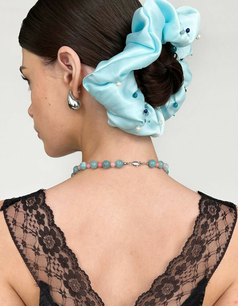 Embellished Silk Scrunchie