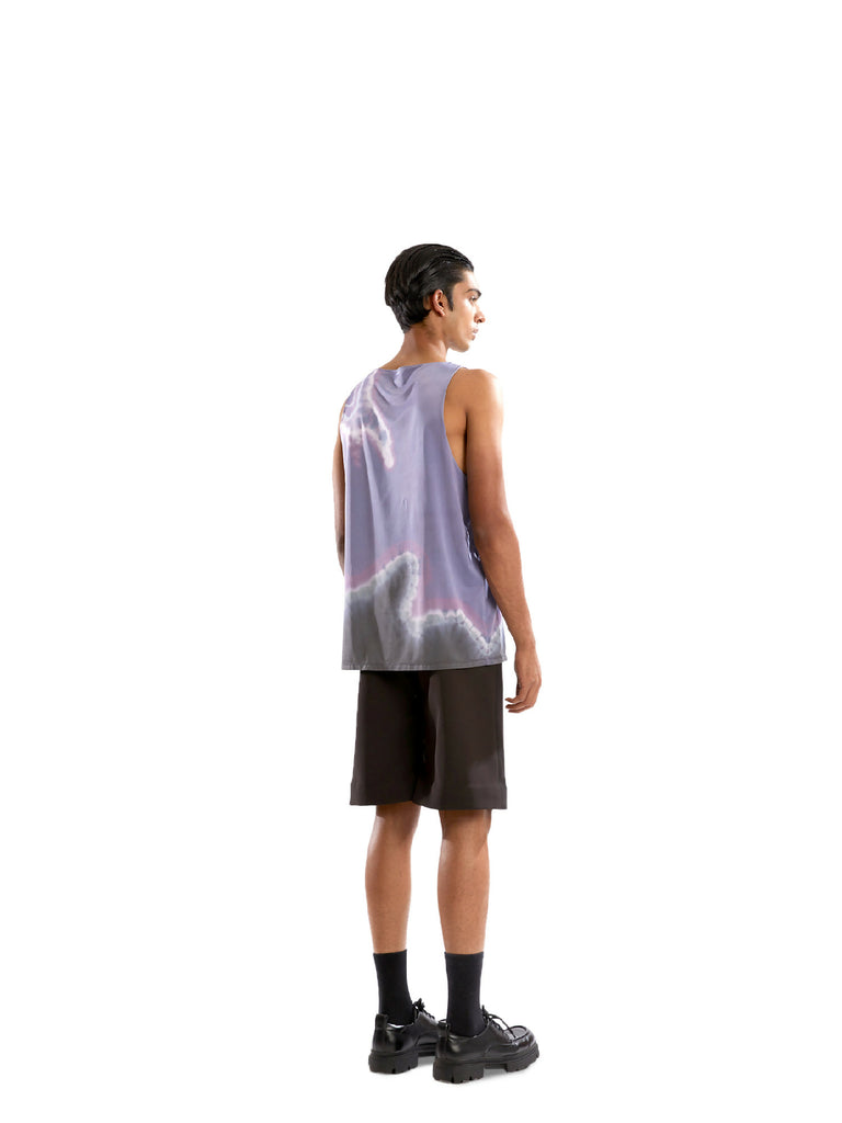 Purple tie dye vest