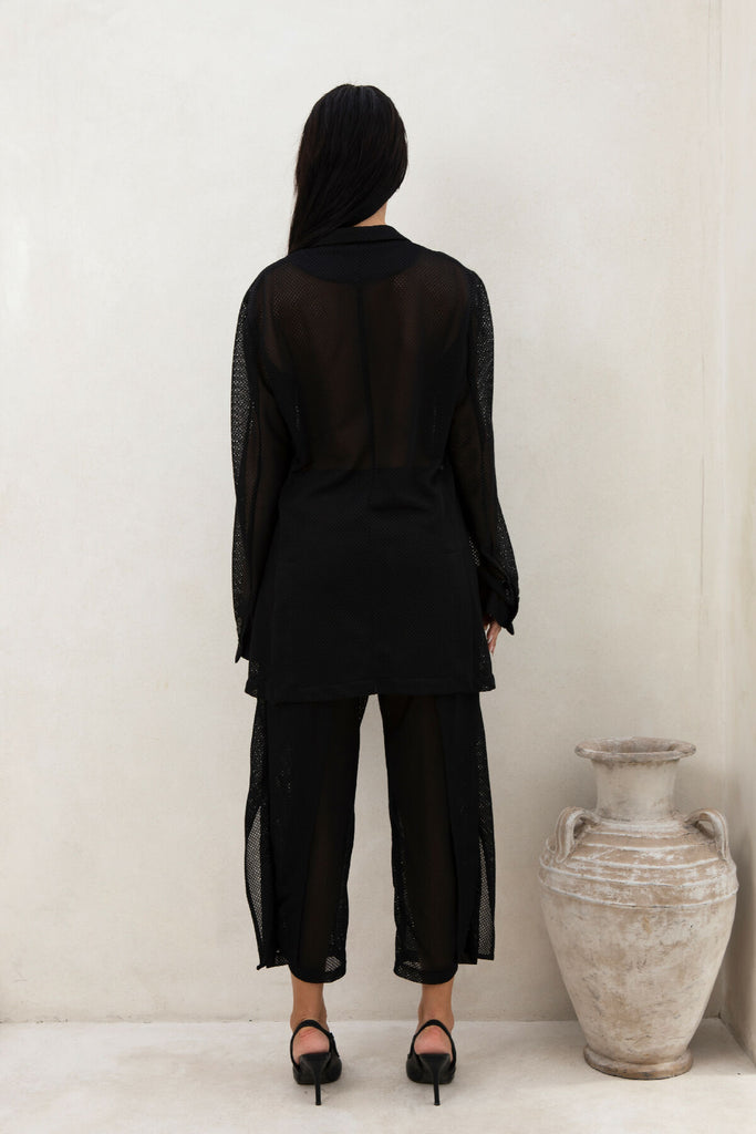 Black Mesh Layer Pants