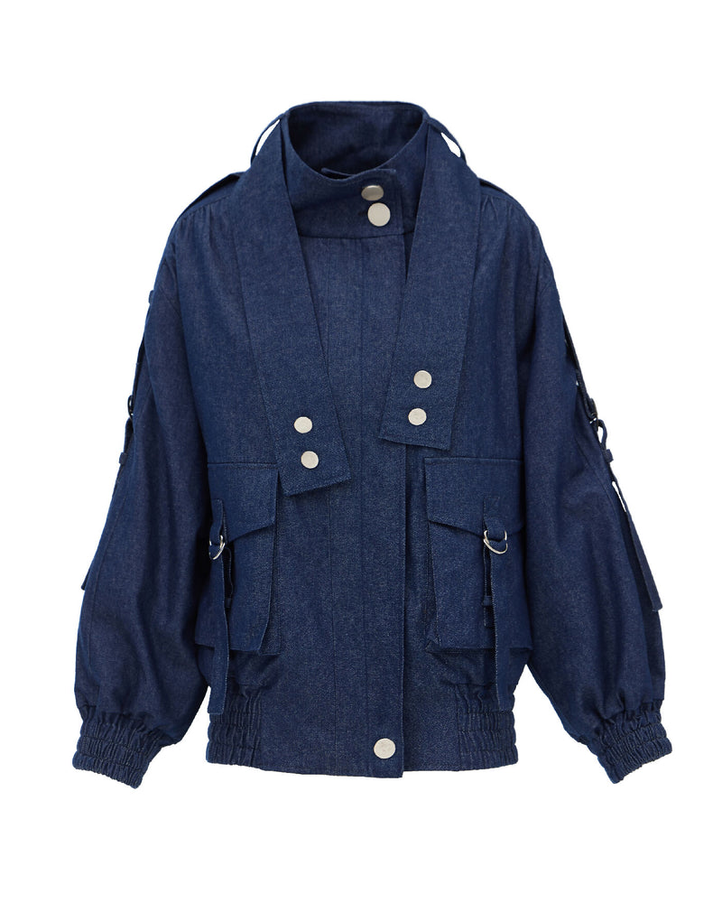 Urban Utility Denim Jacket Blue