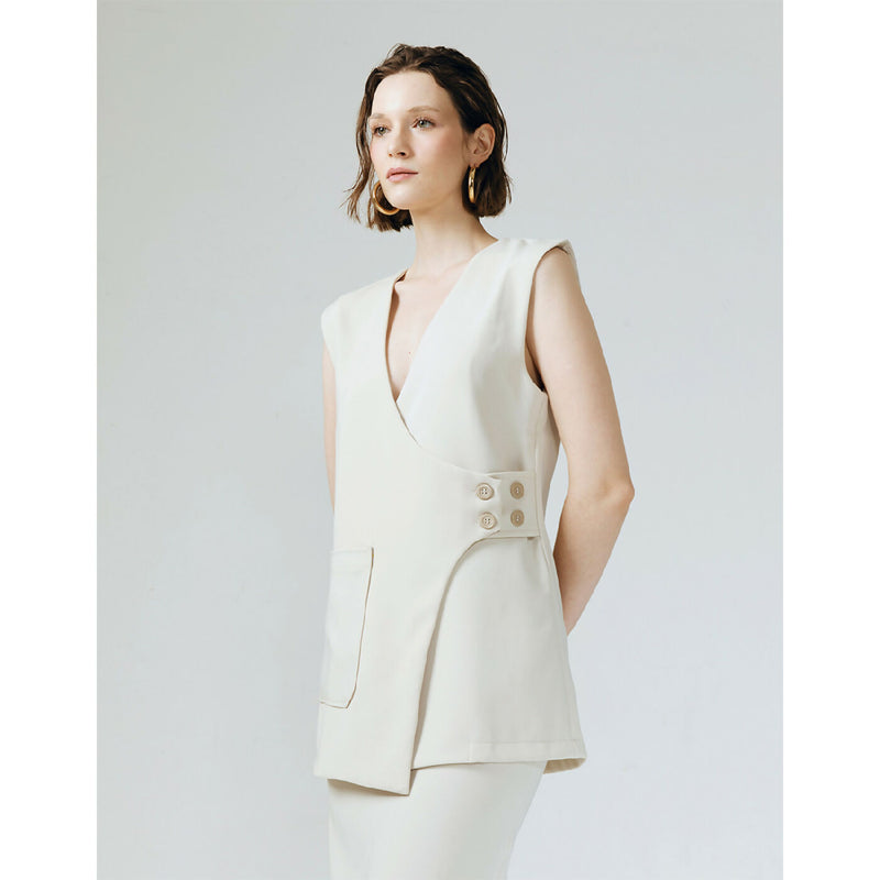 HELSEY IVORY LOOSE VEST