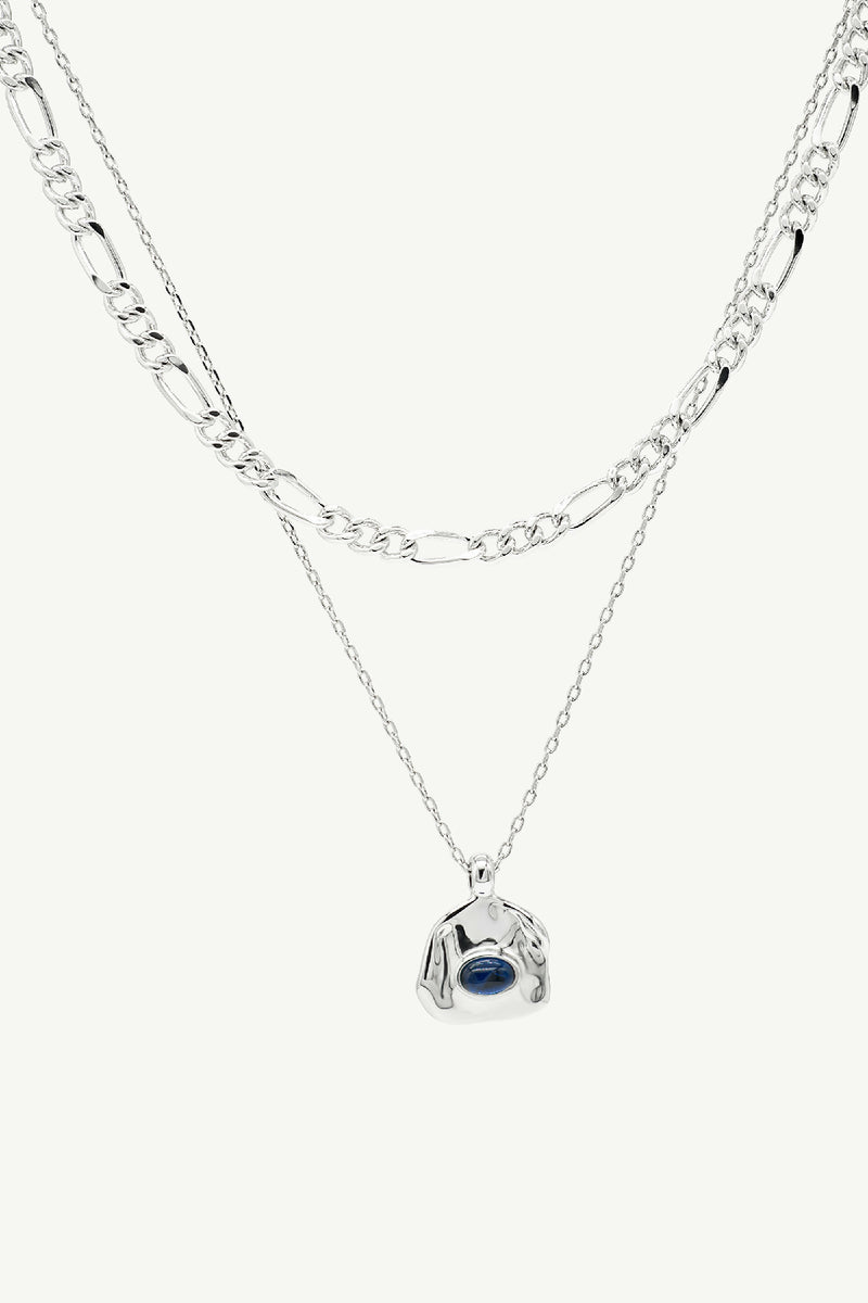 Aria Silver Necklace Layer - Royal Blue