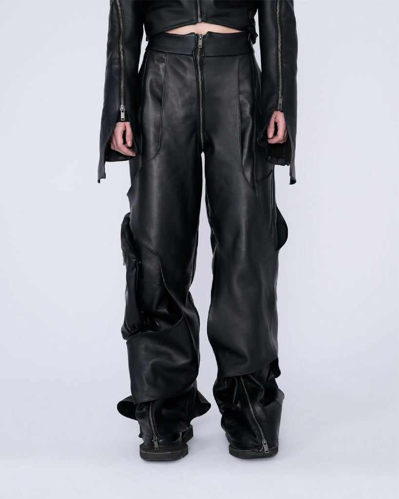 Leather Folded Pants