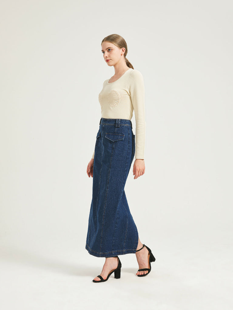 Sienna Denim Maxi Skirt