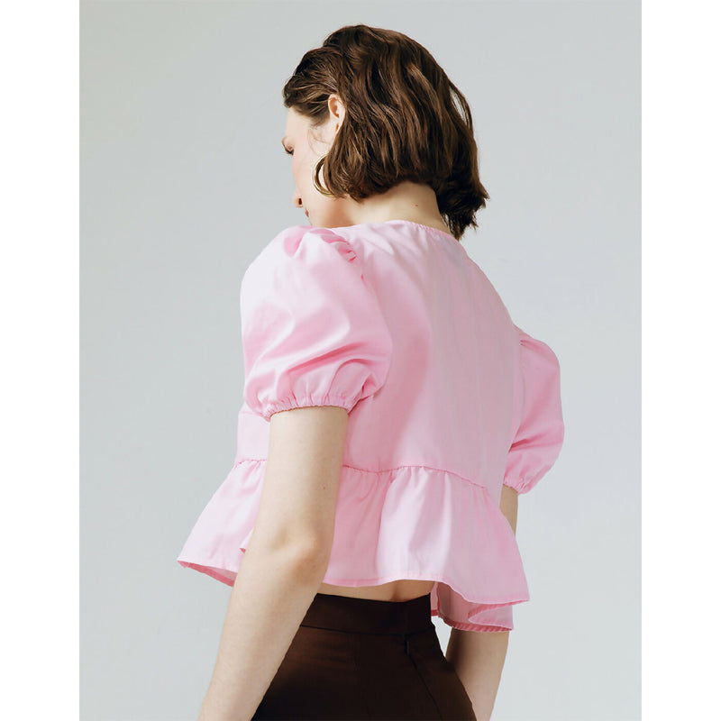 FLAIR PINK RIBBON CROP TOP