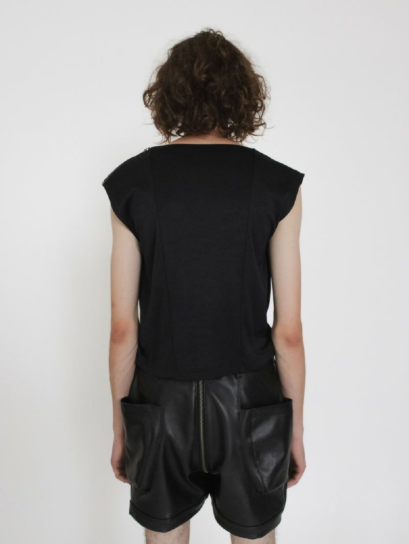 Leather Pocket Short Pants