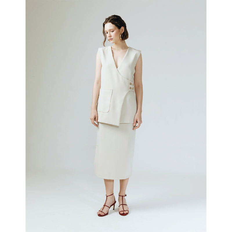 HELSEY IVORY LOOSE VEST