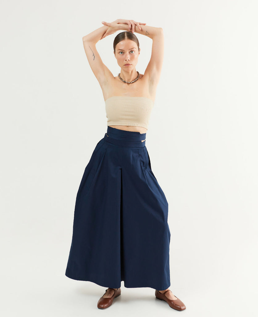 Wide navy pants