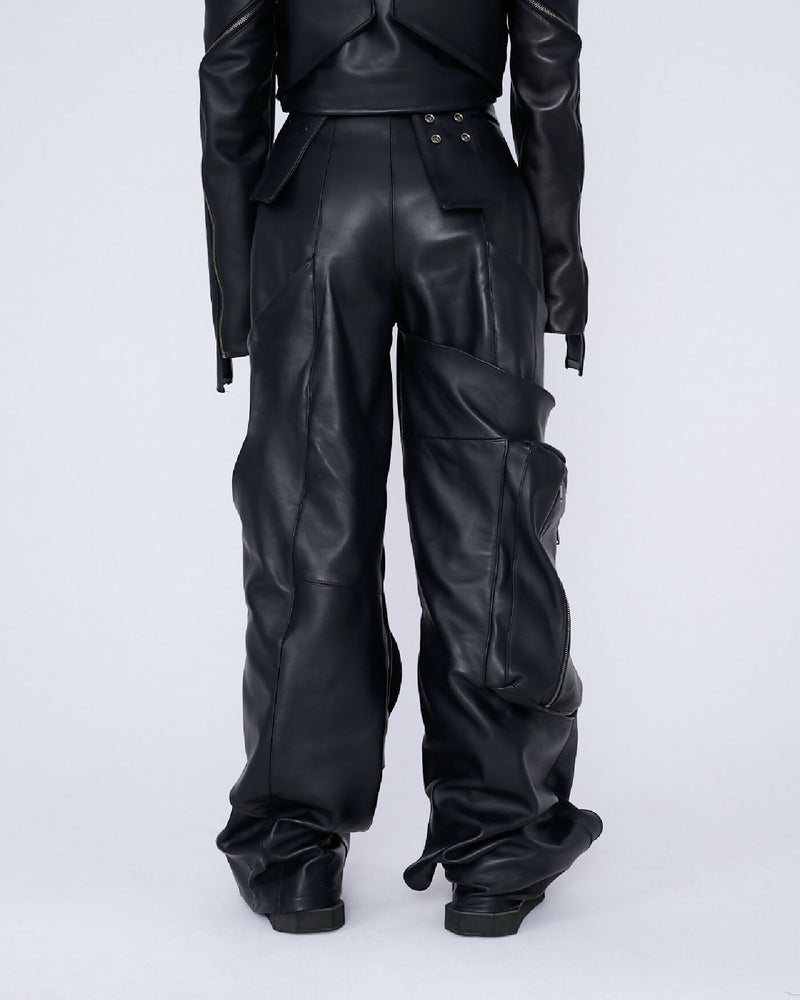 Leather Folded Pants