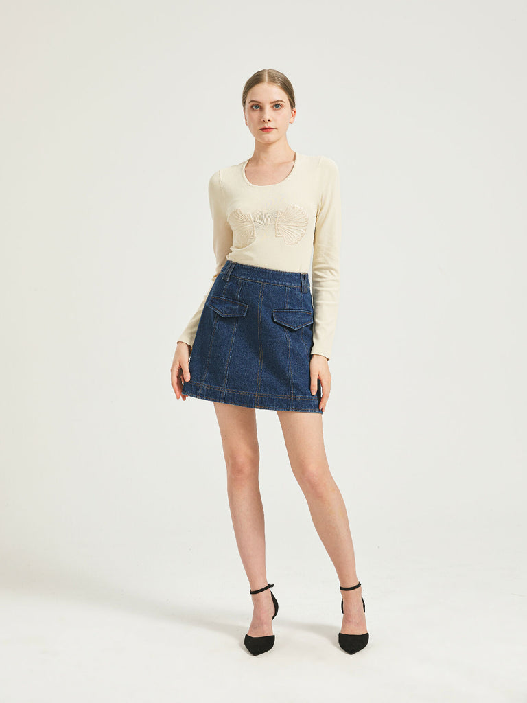 Nina Denim Mini Skirt