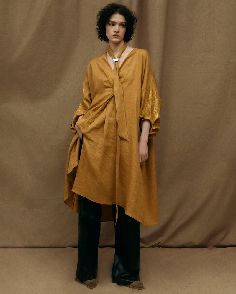 Linen Camel Dress