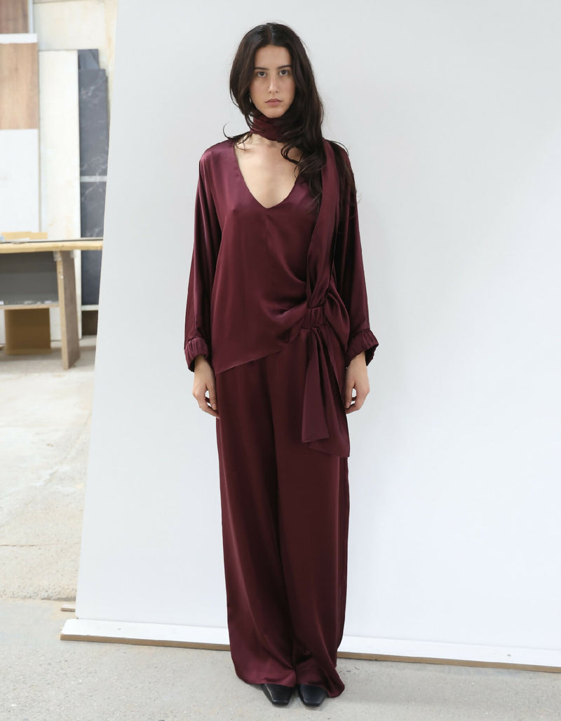 Maet LENIS Burgundy Silk Set 2