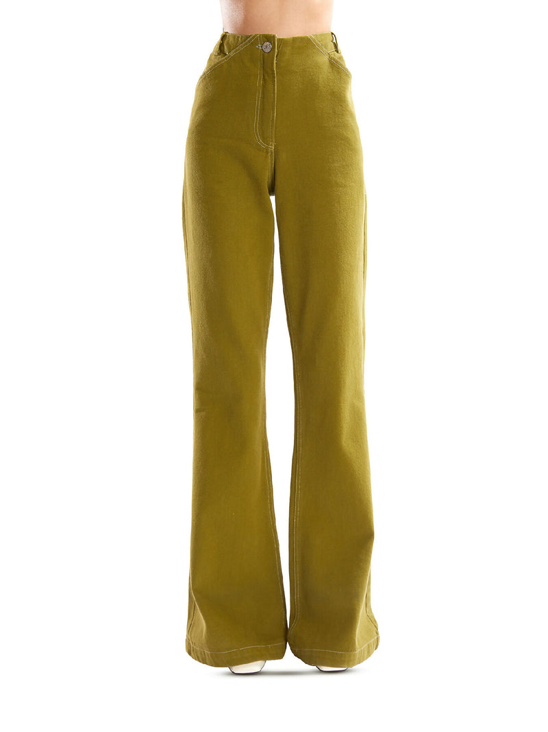 Moss green bellbottom pants