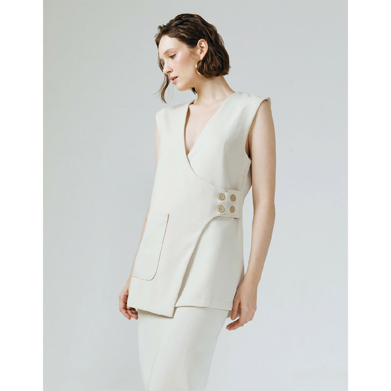 HELSEY IVORY LOOSE VEST