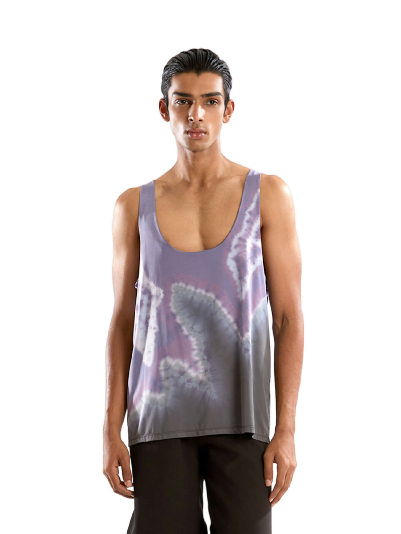 Purple tie dye vest