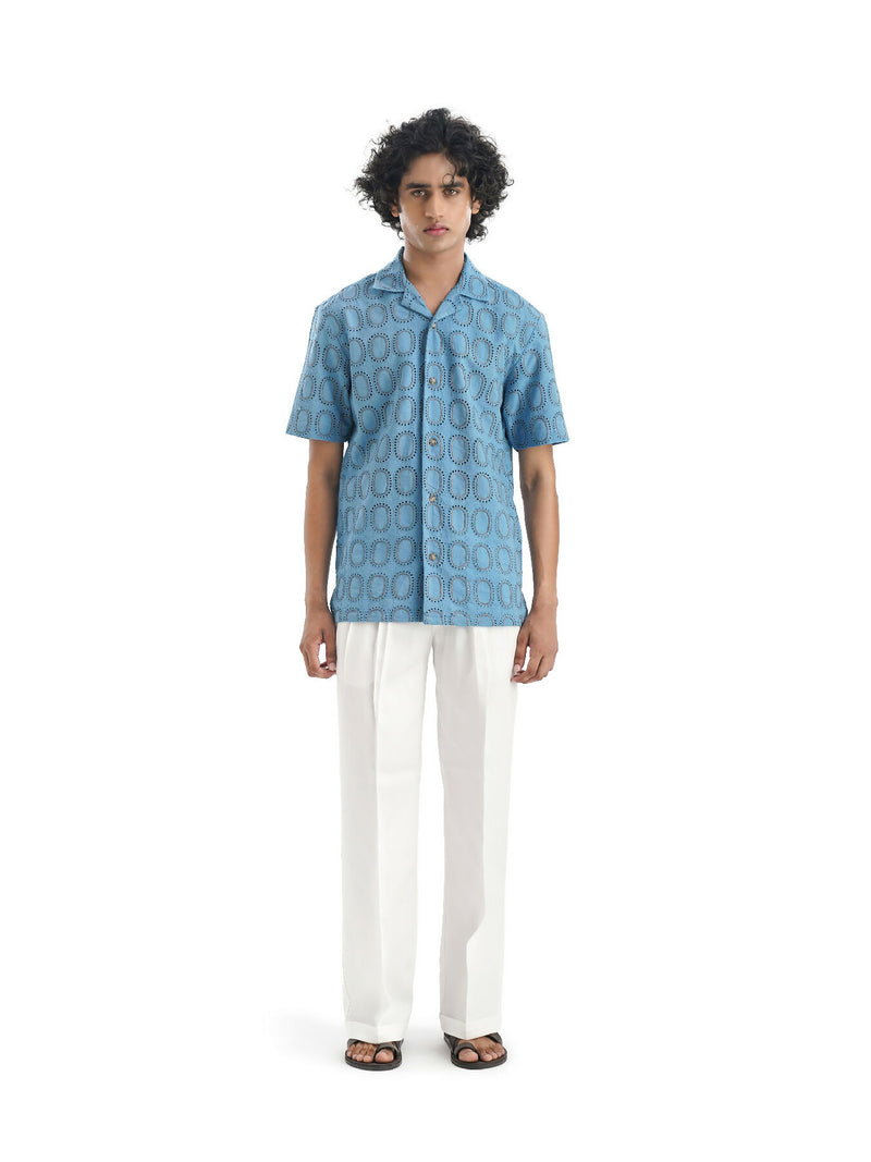 Melnikov Teal Blue Cotton Shirt