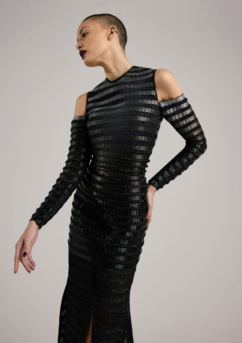 Gradient Glass & Lurex Dress