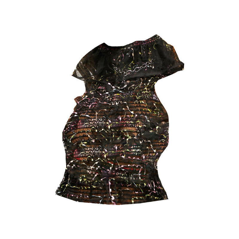 Goddess Summer Top Black Multicolor