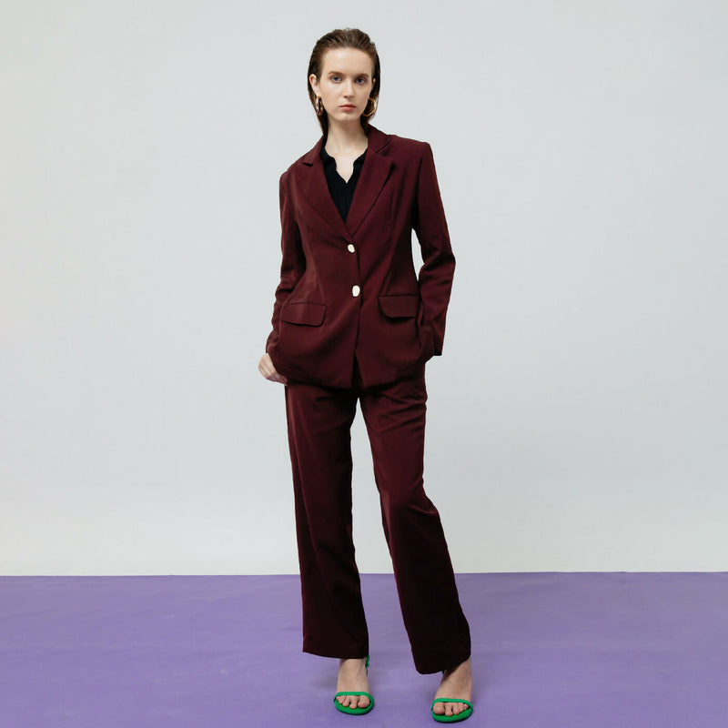 ZOE MAROON TAILORED PANTS 4