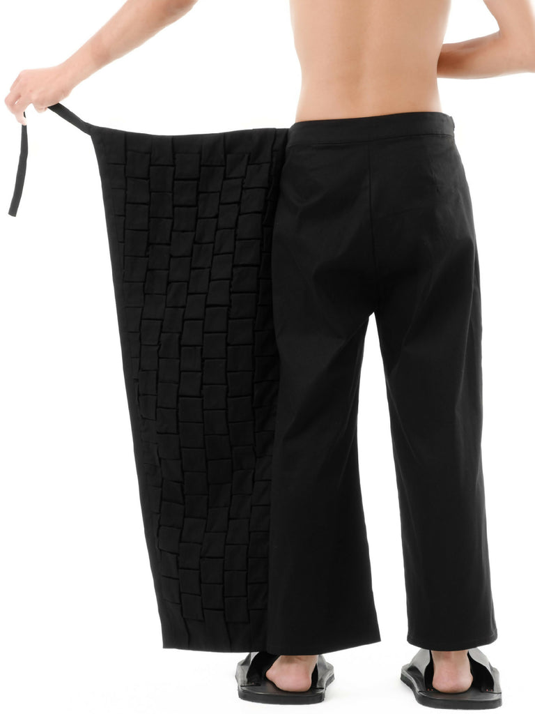 DIAPHANUM 3D PLEAT FRONT WRAP TROUSERS