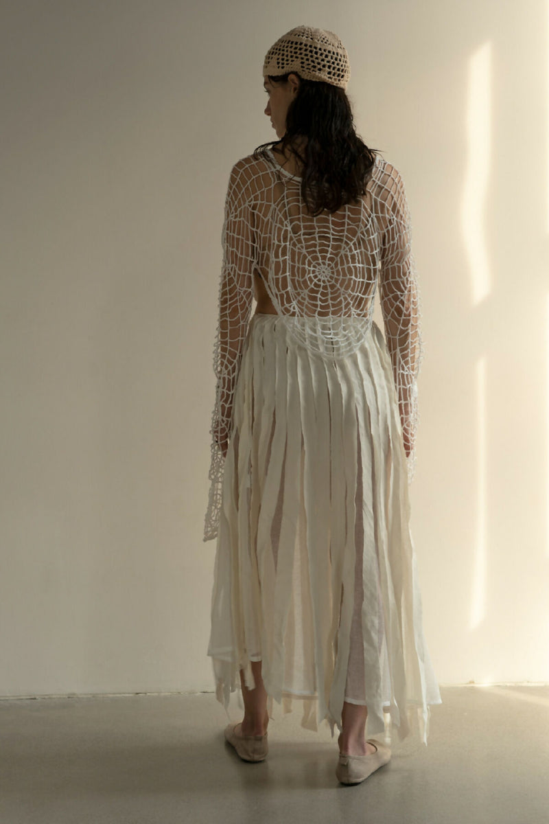 LAPSHA WHITE LINEN SKIRT