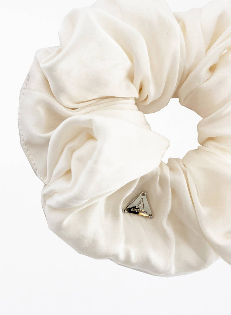 Luciana Oversized Silk Scrunchie - Cream