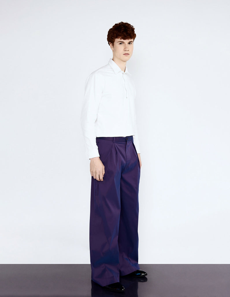 Wide-Leg Purple Trousers