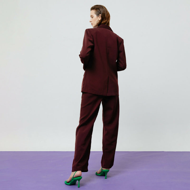 ZOE MAROON TAILORED PANTS 5