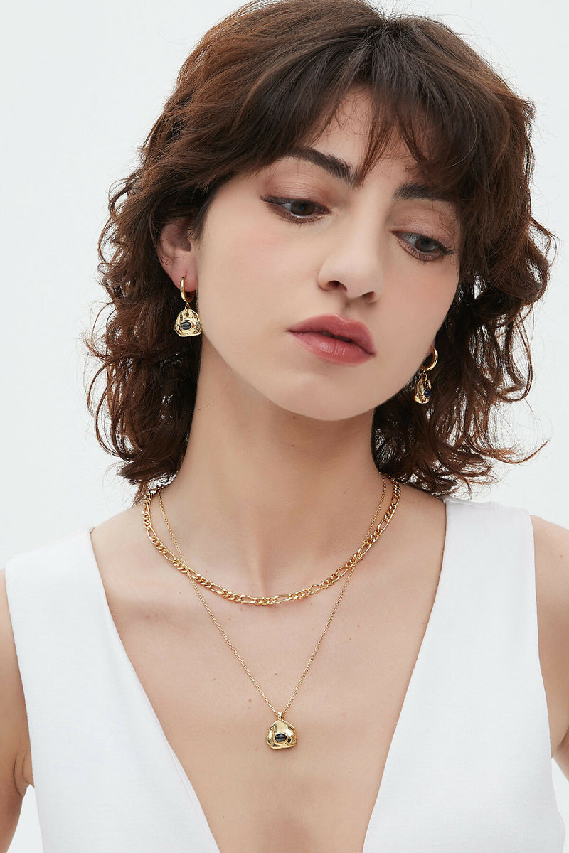 Aria Gold Necklace Layer - Noir Black