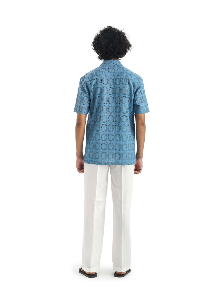 Melnikov Teal Blue Cotton Shirt