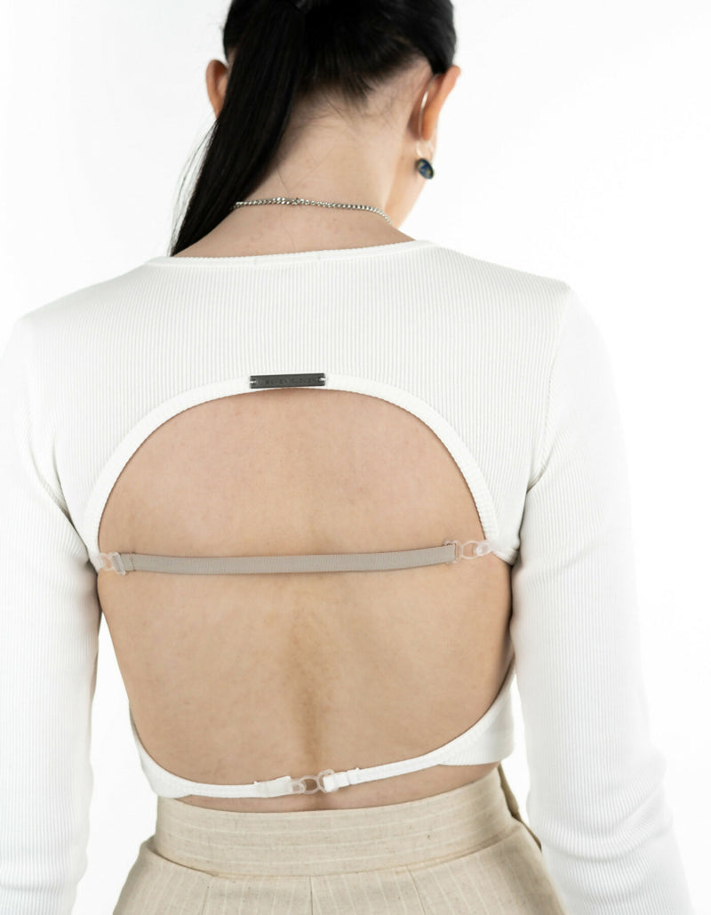 Open-back white top