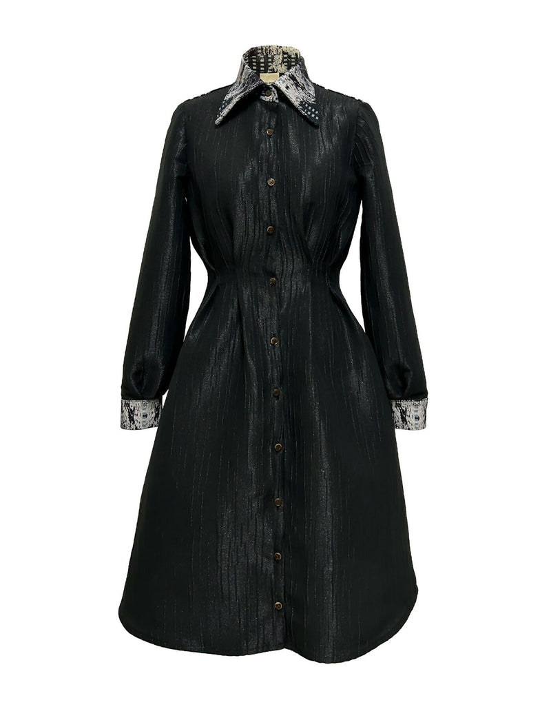 Jacquard shirt x-line dress