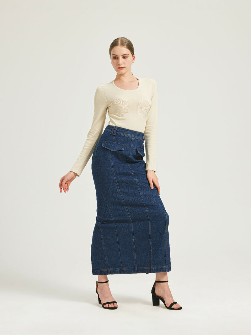 Sienna Denim Maxi Skirt