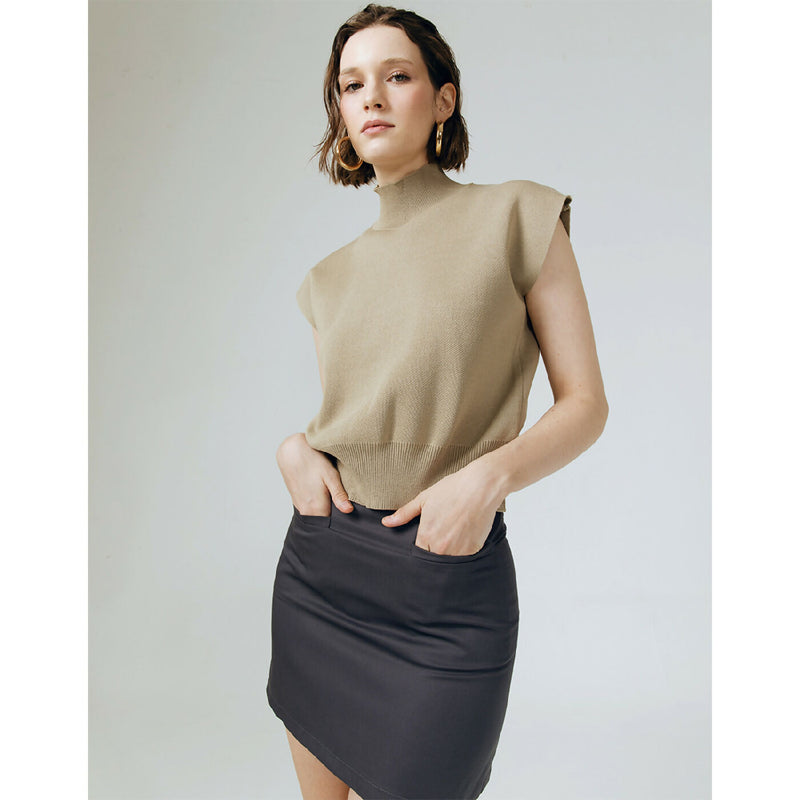 WILMA DOUBLE POCKET GRAPHITE MINI SKIRT