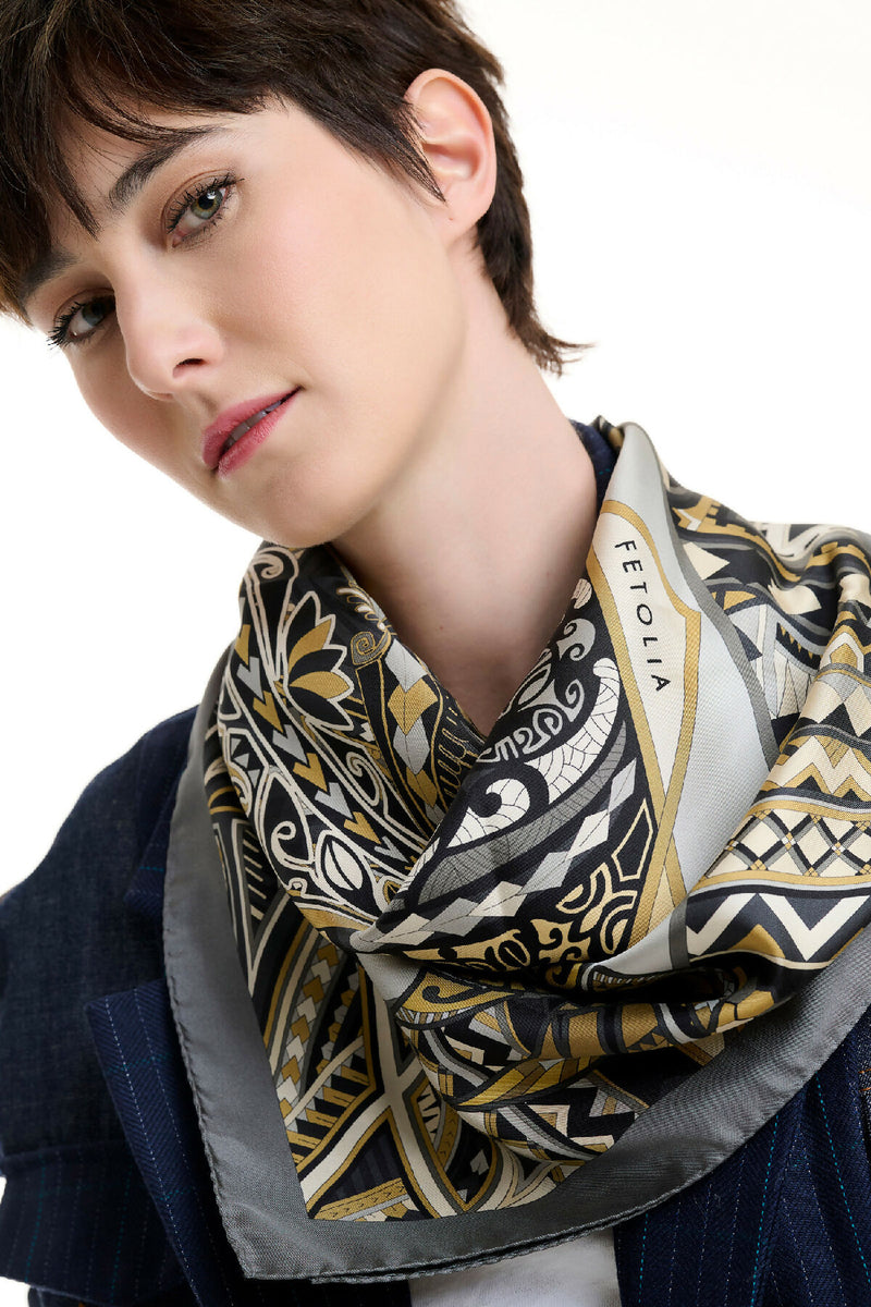 Power Of Life Silk Scarf Grey