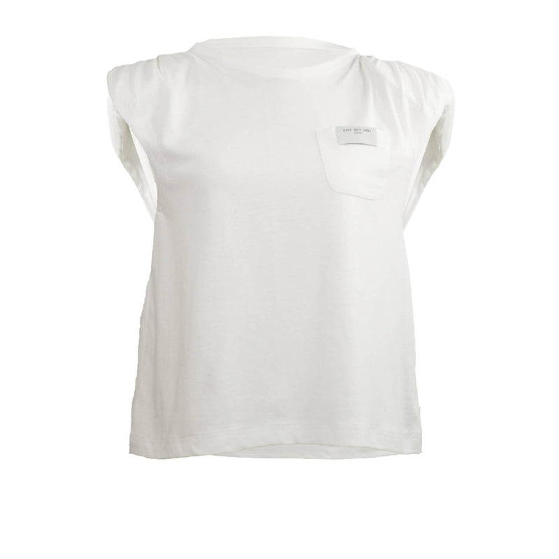 Sleeveless Padded Tee with Shoulder Ruched