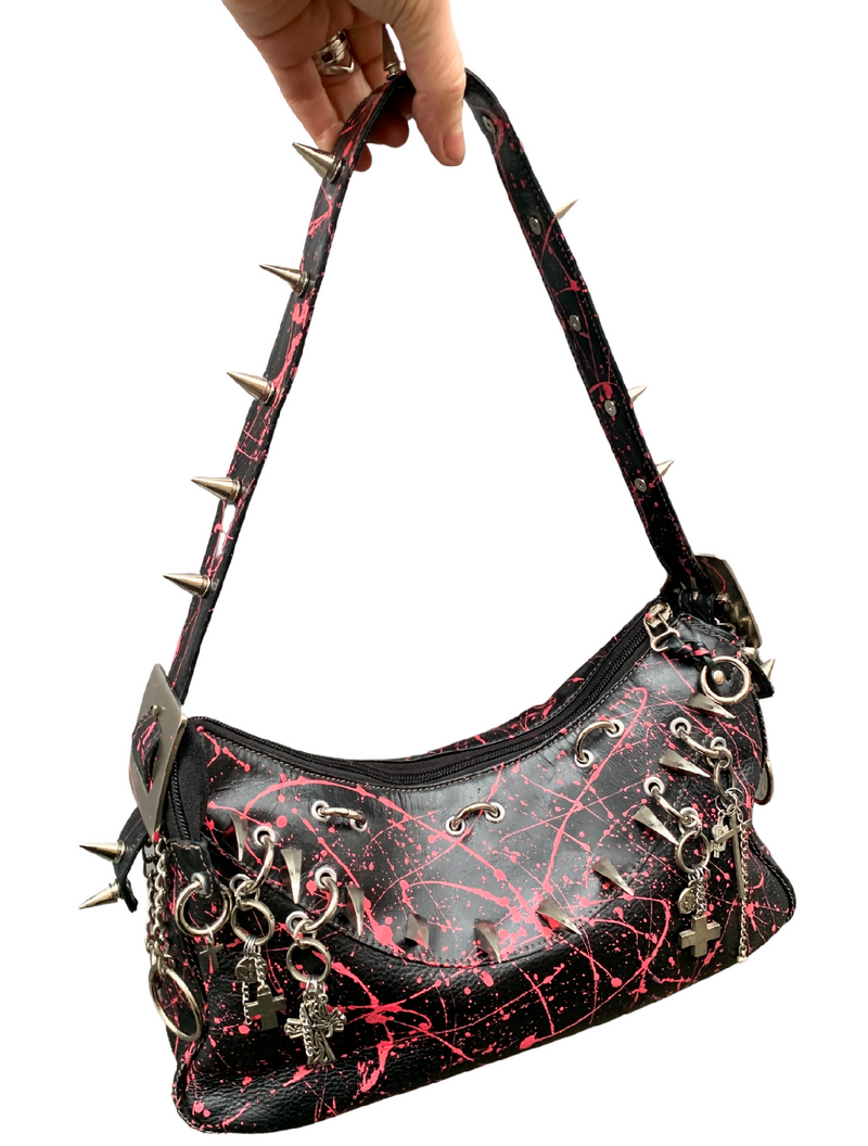 Pink Splatter Leather Bag