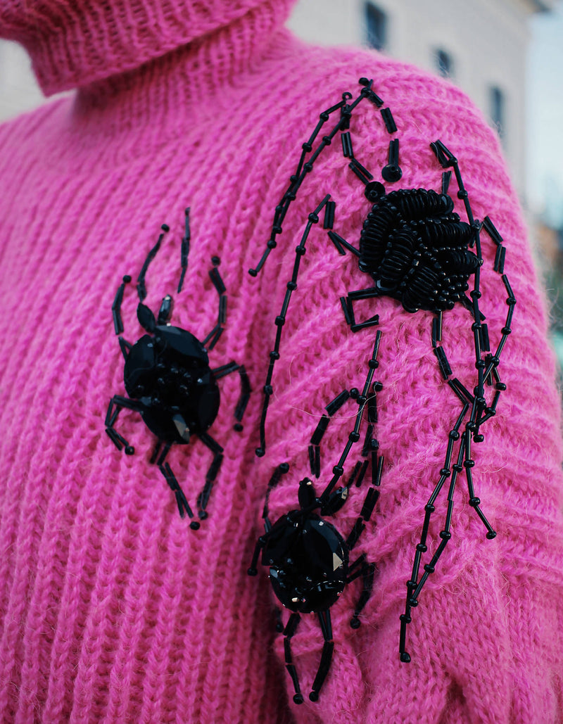 Pink Knitted Beetle Sweater