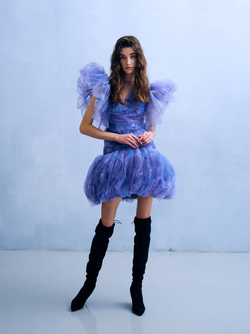 DRAPING TULLE DRESS