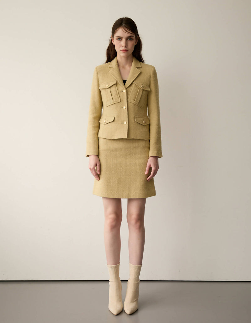 Tweed Suit Jacket & Skirt Set