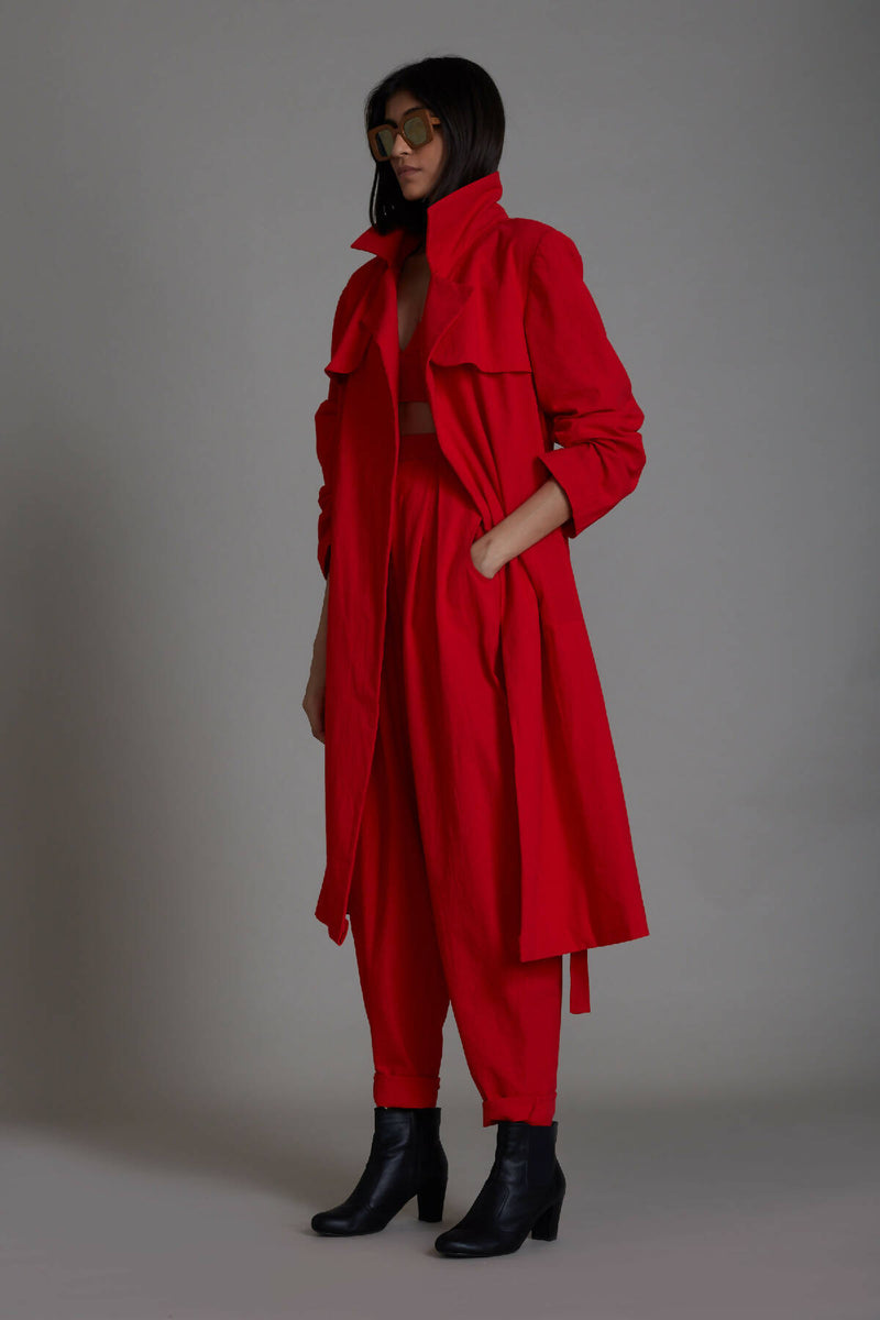 Red Milestone Trench Jacket