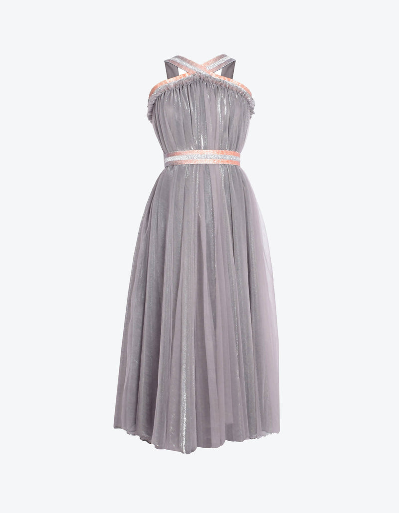 Tulle & Lurex Midi Dress