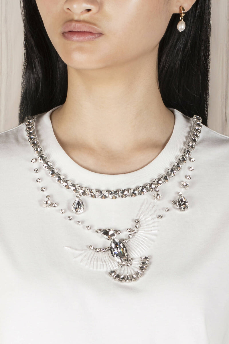 Dove Crystal Embellished T-Shirt