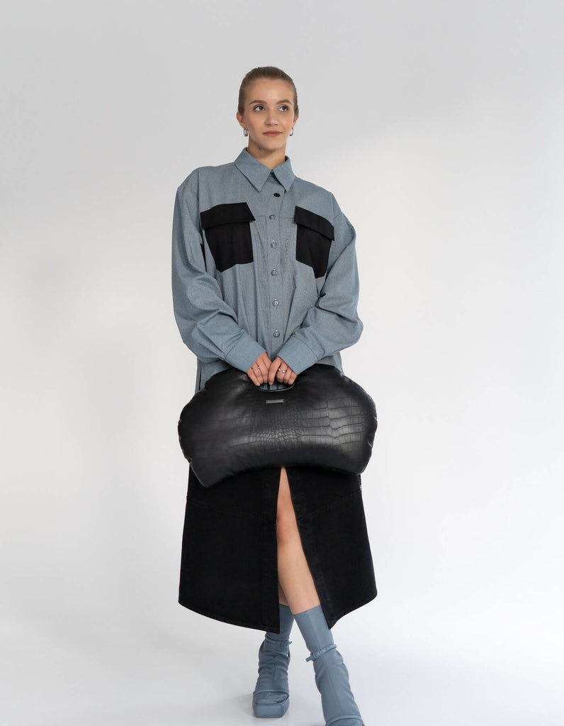 Brassica wrap denim skirt